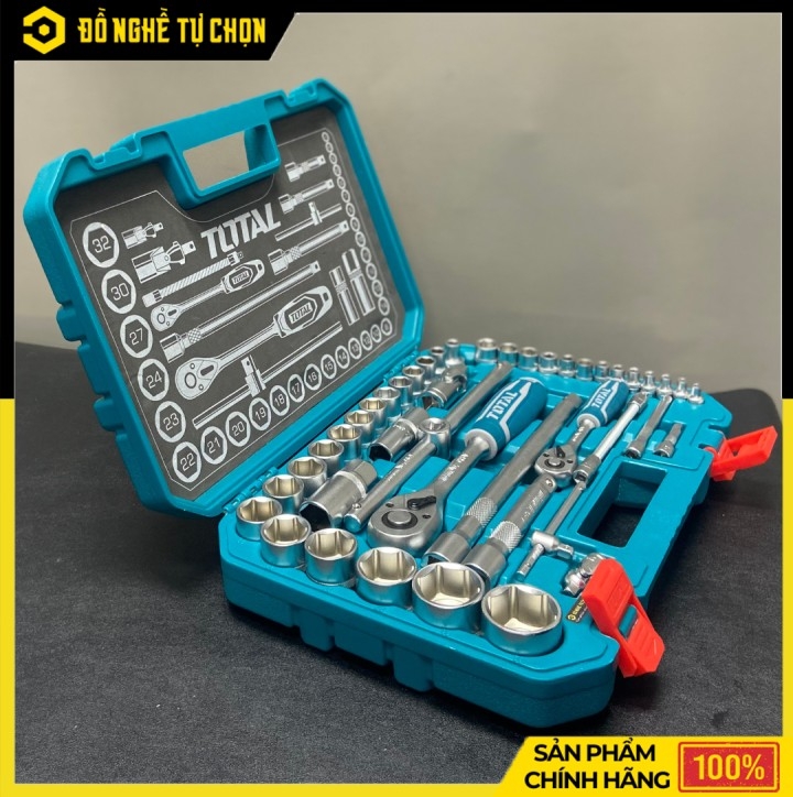 Bộ Tuýp 44 Chi Tiết Total THT421441 1/2 Inch Thép Cr-V Cao Cấp, Đầy Đủ Dụng Cụ Cho Sửa Chữa Chuyên Nghiệp | Hàng Chính Hãng, Có VAT