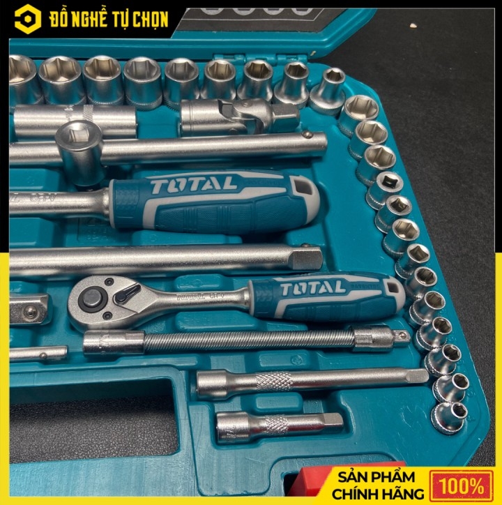 Bộ Tuýp 44 Chi Tiết Total THT421441 1/2 Inch Thép Cr-V Cao Cấp, Đầy Đủ Dụng Cụ Cho Sửa Chữa Chuyên Nghiệp | Hàng Chính Hãng, Có VAT