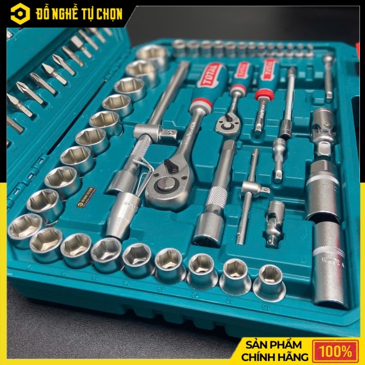 Bộ 94 đầu tuýp  1/4 inch &1/2 inch hiệu Total THT421942