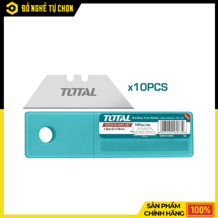 Bộ 10 Lưỡi Dao Rọc Đa Năng Total THT519001 – Sắc Bén, Thay Thế Nhanh | Hàng Chính Hãng, Có VAT