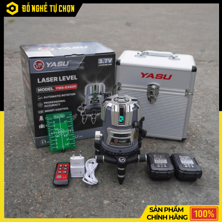 Máy Cân Bằng Laser Yamasu YMS-DX600 5 Tia Xanh Đế Xoay Tự Động Cân Chỉnh Chính Xác – Hàng Chính Hãng, Có VAT