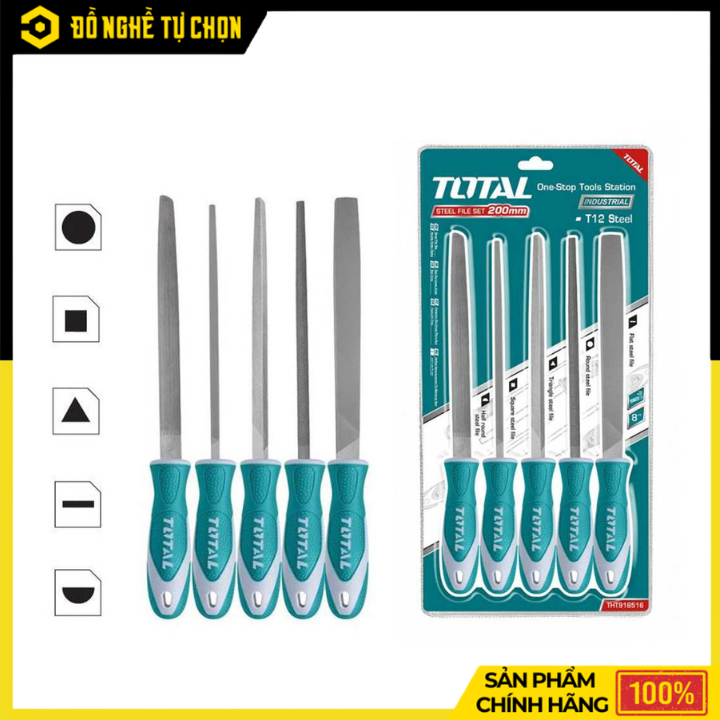 Bộ Giũa Sắt 5 Chi Tiết Total THT918516 200mm | Hàng Chính Hãng, Có VAT