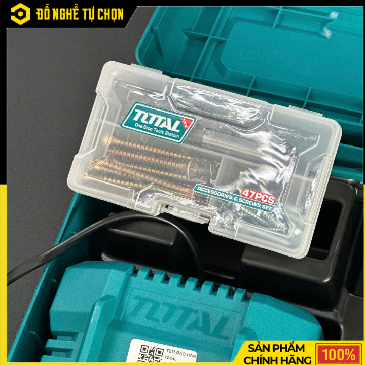 Máy khoan búa không chổi than dùng pin 42V Total TIDLI426981