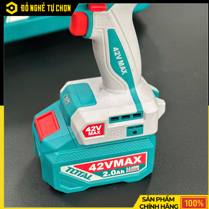 Máy khoan búa không chổi than dùng pin 42V Total TIDLI426981