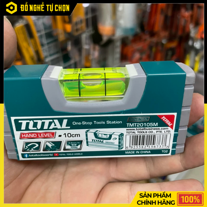 Thước Thủy Từ Tính 100mm Total TMT20105M – Mini 10cm, 2 Nam Châm Hút, Chuẩn VPA Chính Xác | Hàng Chính Hãng, Có VAT