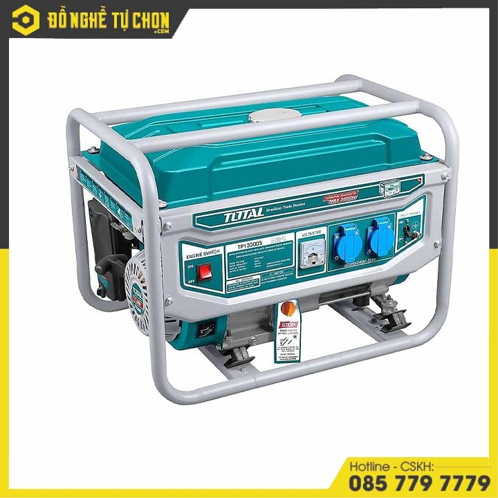 MÁY PHÁT ĐIỆN DÙNG XĂNG TOTAL TP130005 – 3KW, KHỞI ĐỘNG GIẬT NỔ, BỀN BỈ – TIẾT KIỆM NHIÊN LIỆU