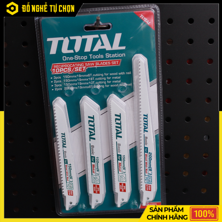 Bộ Lưỡi Cưa Kiếm Total TRSB1001 – 10 Lưỡi Bi-Metal – Cắt Gỗ Có Đinh & Kim Loại – Hàng Chính Hãng Có VAT