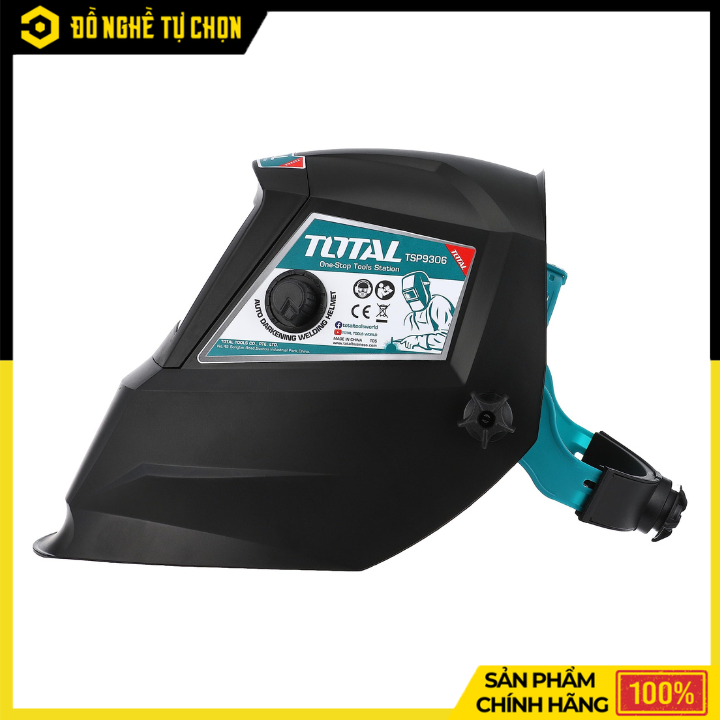 Mặt Nạ Hàn Tự Động Tối Total TSP9306 DIN 9-13, Bảo Vệ UV/IR DIN16, Tự Động Cảm Biến Hồ Quang | Hàng Chính Hãng, Có VAT