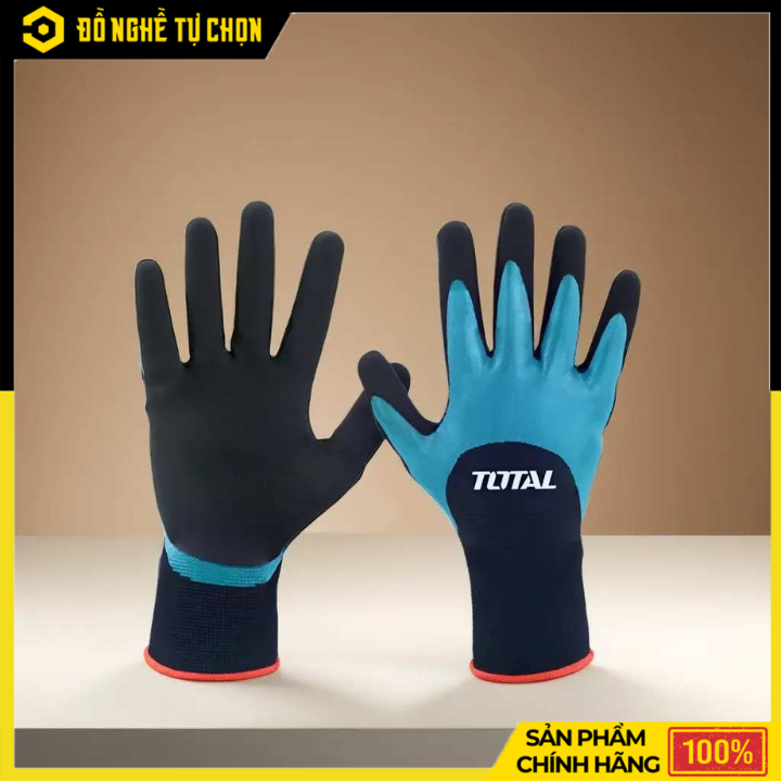 Găng Tay Phủ Nitrile Chống Dầu Total TSPNF01 Size XL – Bám Chắc, An Toàn Khi Làm Việc | Hàng Chính Hãng, Có VAT