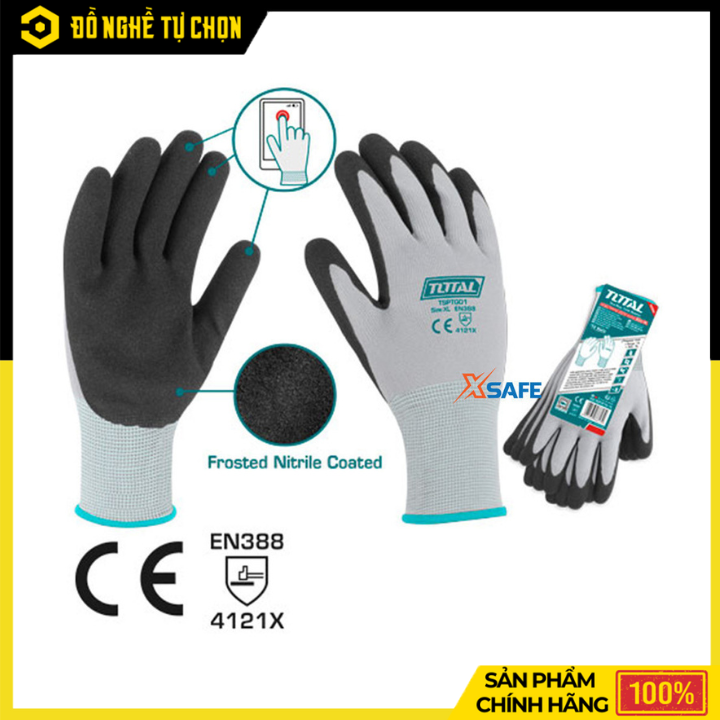Găng Tay Phủ Nitrile Size XL Total TSPTG01 – Bền Bỉ, Bám Tốt | Hàng Chính Hãng, Có VAT