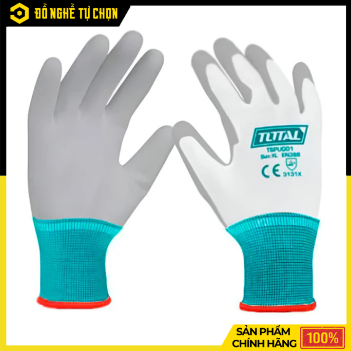 Găng Tay Bảo Hộ Phủ PU Chống Trơn Trượt Total TSPUG01 Size XL – Bám Chắc, An Toàn Khi Làm Việc | Hàng Chính Hãng, Có VAT