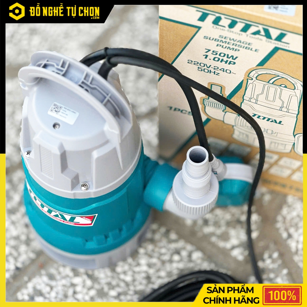 Máy Bơm Chìm Nước Thải 750W Total TWP87506 – Xử Lý Nước Thải Mạnh Mẽ - Hàng Chính Hãng, Có VAT