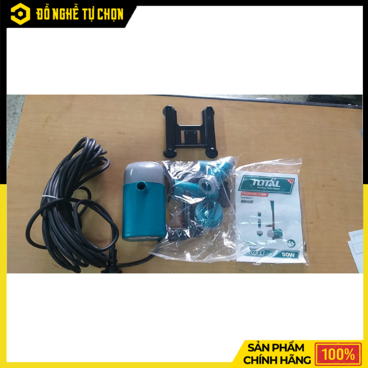 Máy Bơm Nước Tưới Cây Total TWPM501 50W - Mô Tơ Dây Đồng, Lưu Lượng 1500L/H, Dây 10m | Hàng Chính Hãng Có VAT