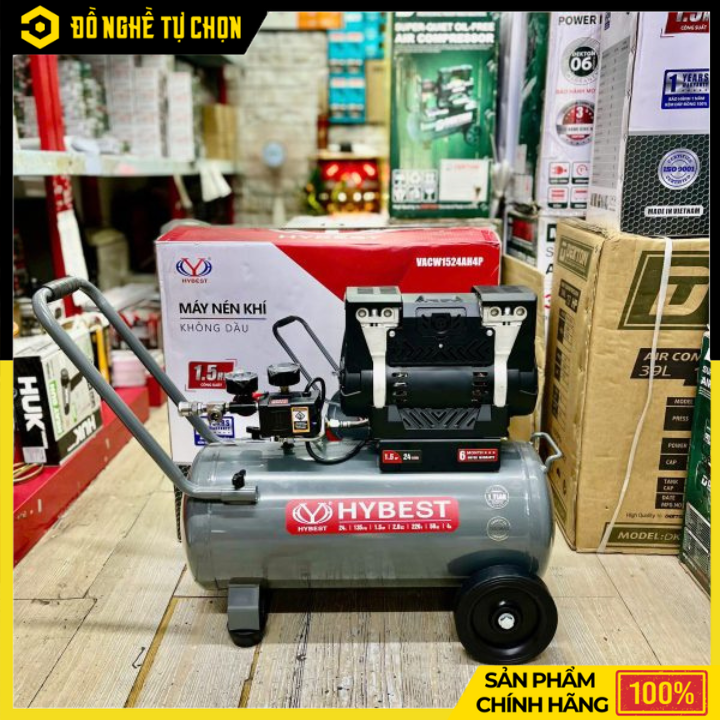 Máy Nén Khí Không Dầu Hybest VACW1524AH4P 24L – Khí Sạch, Vận Hành Êm Ái | Hàng Chính Hãng, Có VAT