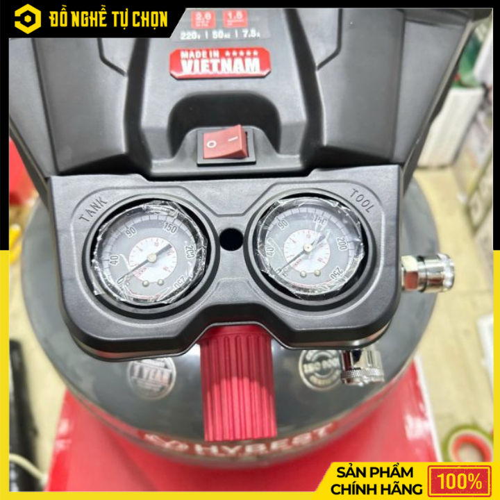 Máy Nén Khí Không Dầu Hybest VACW1523AEMG 1.5HP – 23L – 150PSI | Hàng Chính Hãng, Có VAT