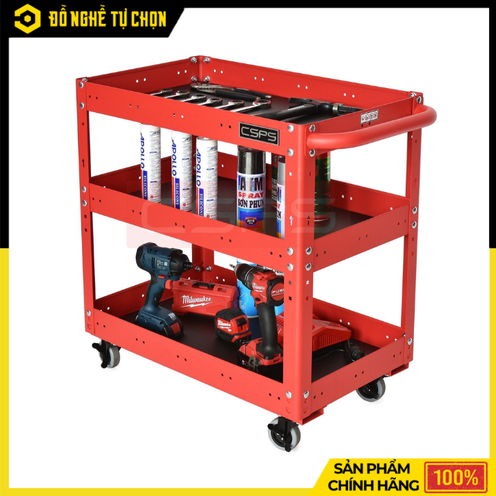 Xe Đẩy Dụng Cụ 3 Tầng CSPS VNUQ071XDBC3 71cm Tải Nặng 135kg – Gọn Gàng, Linh Hoạt | Hàng Chính Hãng, Có VAT