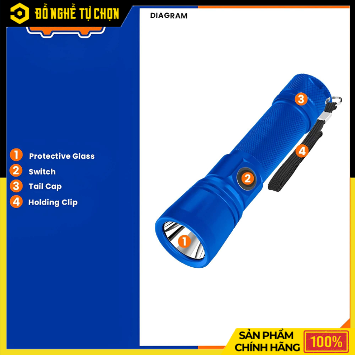 Đèn Pin Wadfow 300Lm WFL2403 Nhỏ Gọn Chiếu Sáng Mạnh Mẽ | Hàng Chính Hãng, Có VAT