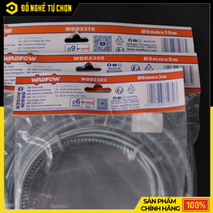 Dụng Cụ Thông Tắc Đường Ống 6mmx3m Wadfow WDD2303 – Hàng Chính Hãng Có VAT