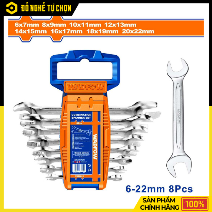 Bộ 8 Cờ Lê 2 Đầu Miệng WadFow WDS2208 6-22mm | Hàng Chính Hãng, Có VAT