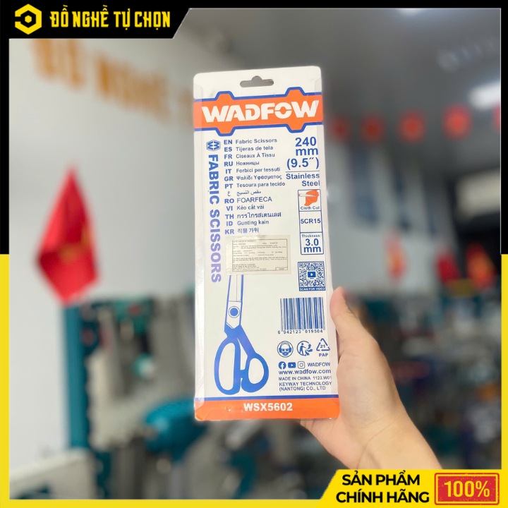 Kéo cắt vải Wadfow WSX5602 – 240mm (9.5”) – Thép không gỉ – Tay cầm hợp kim – Hàng Chính Hãng Có VAT