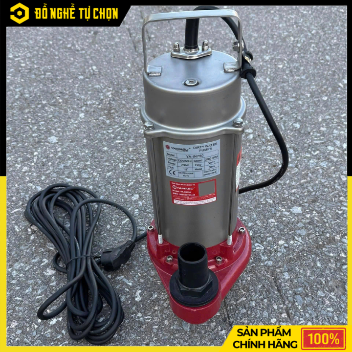 Máy Bơm Thả Chìm Inox 304 Yamasu YA-IN750 – Công Suất 750W, Đẩy Cao 30m, Chuyên Tưới Béc Và Cấp Nước Hiệu Quả | Hàng Chính Hãng, Có VAT