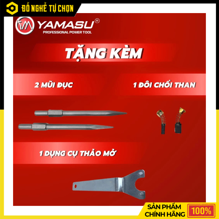 Máy Đục Phá Bê Tông Yamasu YMS-DBT95AG2 2500W 30mm Công Suất Lớn, Chống Rung Hiệu Quả | Hàng Chính Hãng, Có VAT