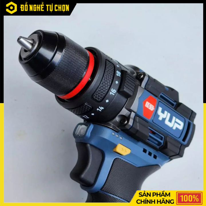 Máy Khoan Pin 10mm YUP YP16-DR10A – 3 Chức Năng Khoan/Vít/Búa, Lực Siết 50Nm, Đa Năng Mạnh Mẽ | Hàng Chính Hãng, Có VAT