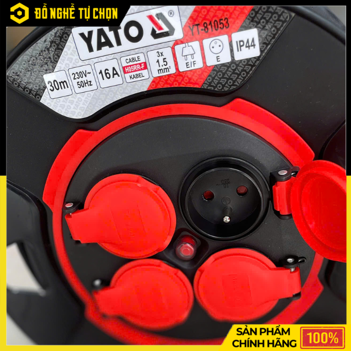 Cuộn Dây Điện Rulo 30m Lõi Đồng Yato YT-81053 – Dẫn Điện Ổn Định, Bền Bỉ, Tiện Lợi Khi Làm Việc | Hàng Chính Hãng, Có VAT