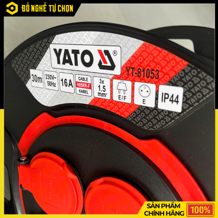 Cuộn Dây Điện Rulo 30m Lõi Đồng Yato YT-81053 – Dẫn Điện Ổn Định, Bền Bỉ, Tiện Lợi Khi Làm Việc | Hàng Chính Hãng, Có VAT