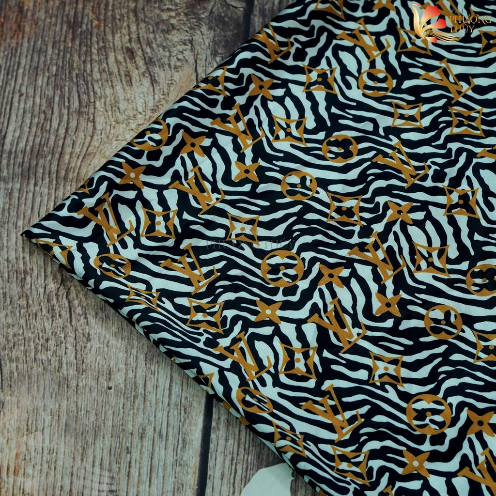 Vải lụa Satin họa tiết Phượng Thúy khổ 1m50 | Vải may pijama, đồ bộ
