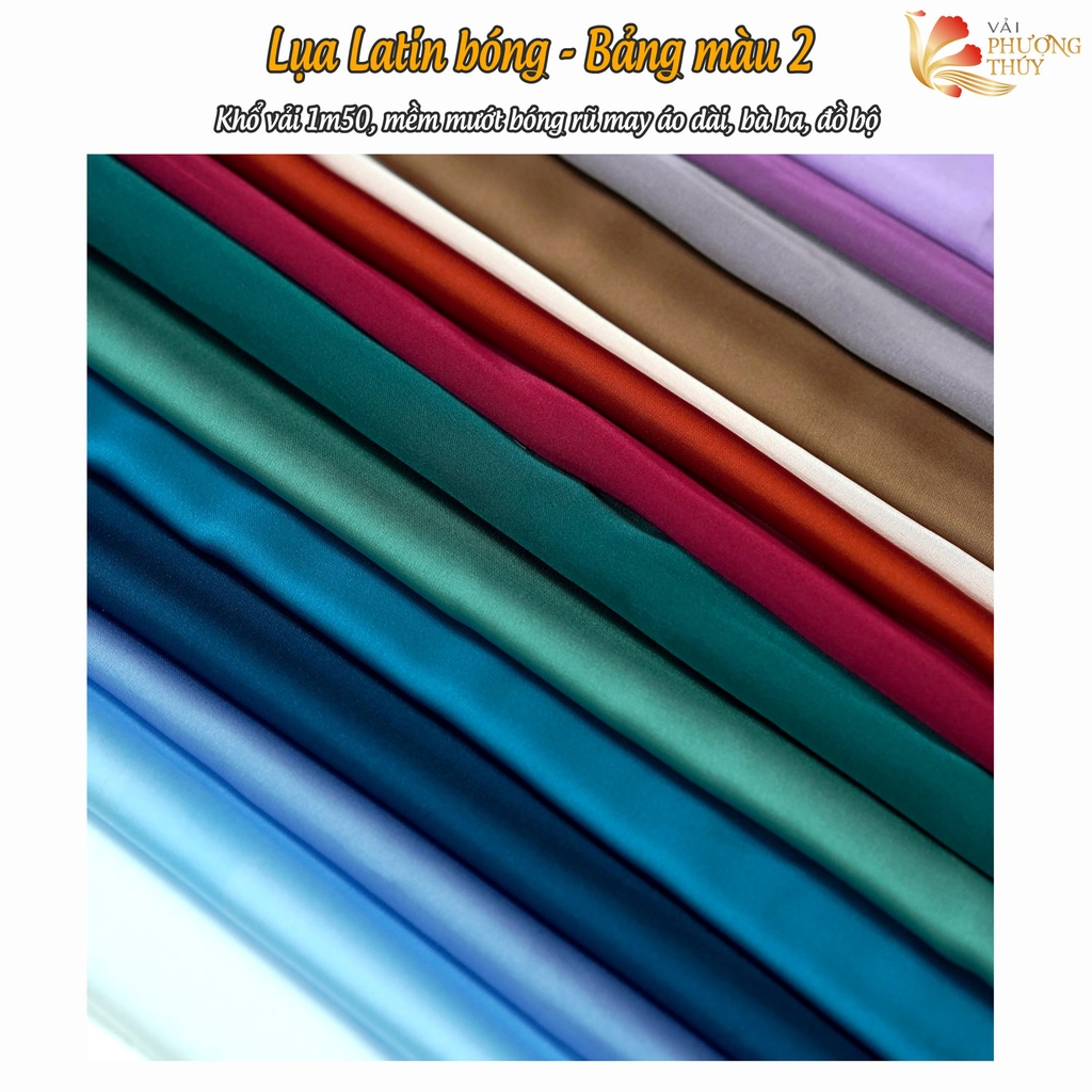 Vải lụa Latin trơn Phượng Thúy khổ 1m50