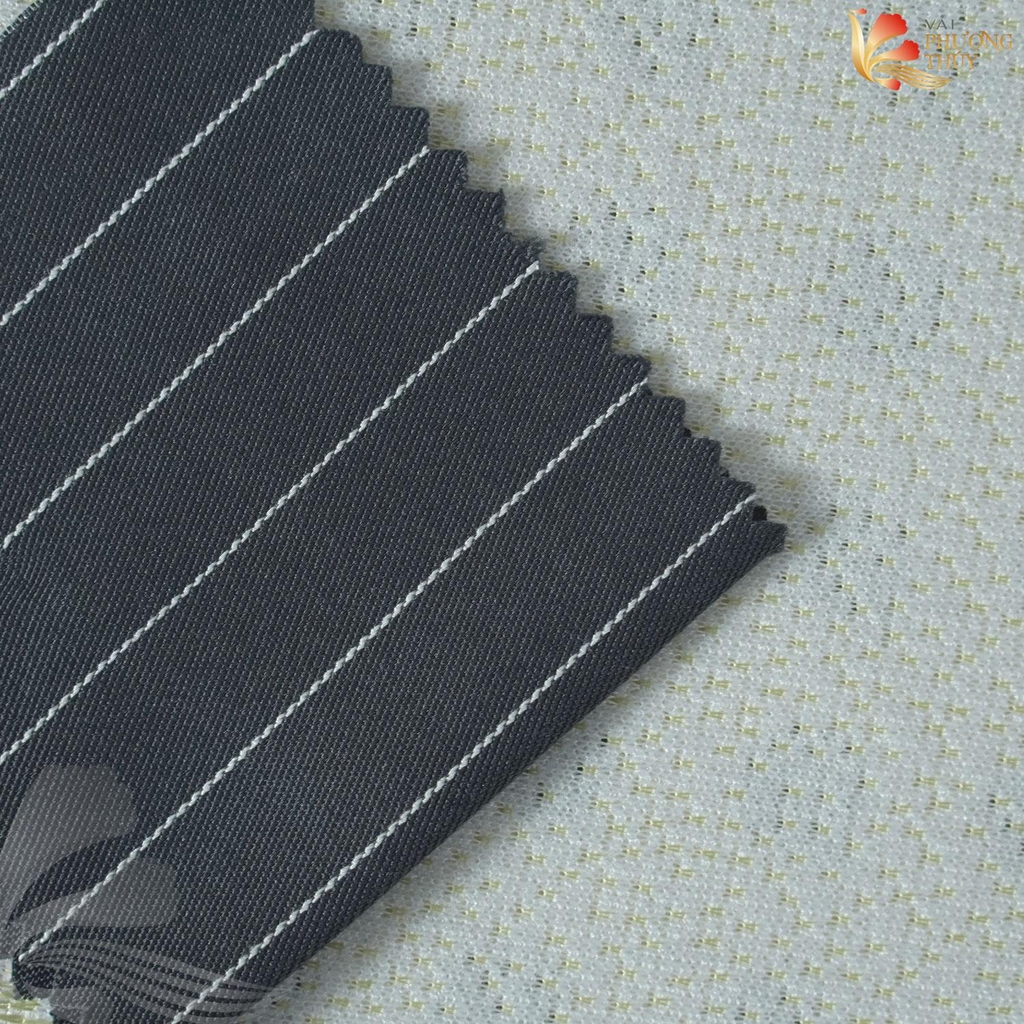Vải kẻ sọc thêu Phượng Thúy khổ 1m50
