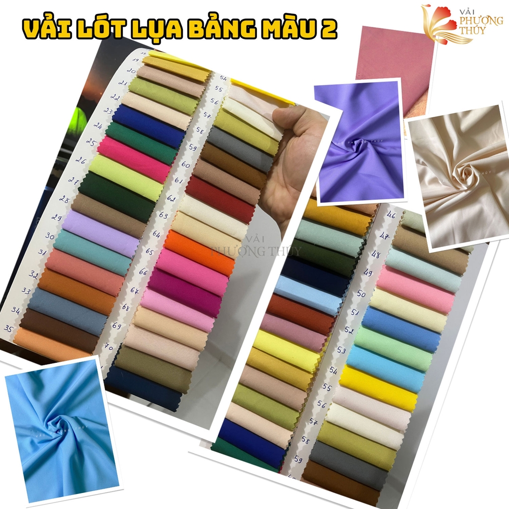 [MÀU 2] Vải lót lụa Phượng Thúy khổ 1m50
