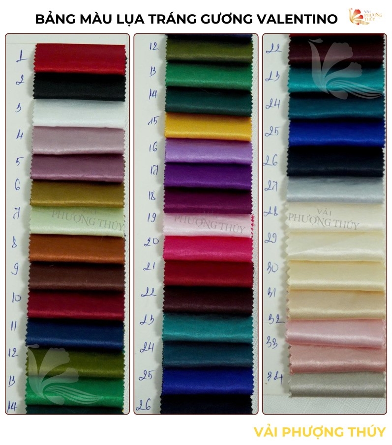 Vải lụa tráng gương Valentino Phượng Thúy