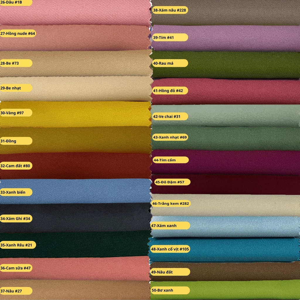 [MÀU 2] Vải Cotton lạnh Phượng Thúy khổ 1m50 | Vải may áo sơ mi