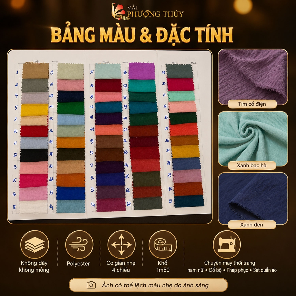 Vải đũi trơn Phượng Thúy khổ 1m55