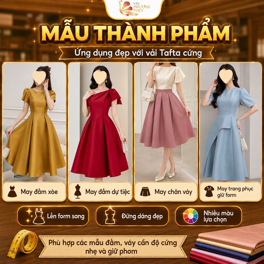 Vải Gấm Tafta Phượng Thúy khổ 1m50 | Vải may áo dài, đồ cưới