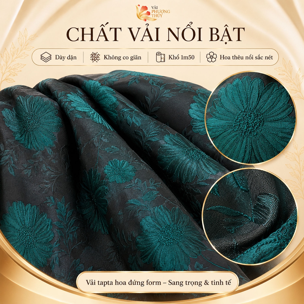 Vải tafta hoa Phượng Thúy