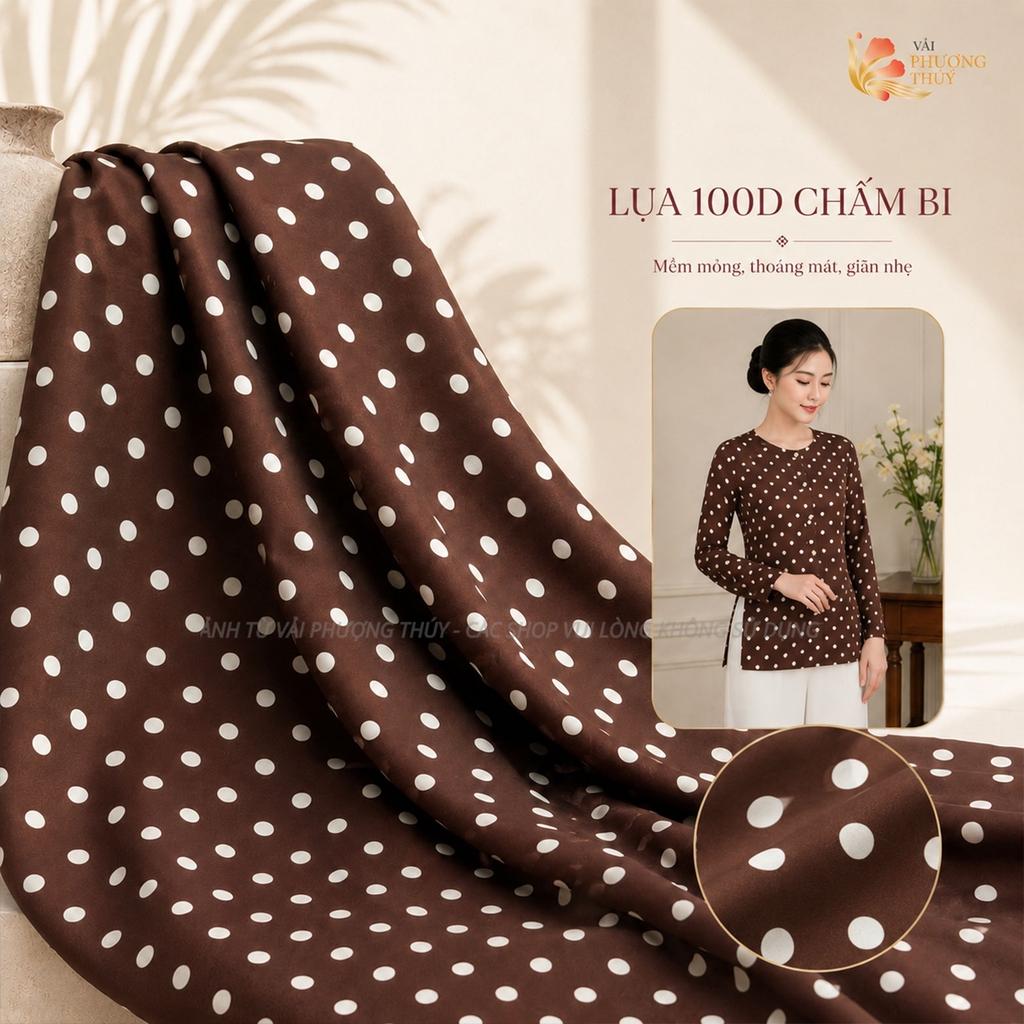[MÀU 2] Vải Lụa nhật 100D họa tiết hoa nhí Phượng Thúy