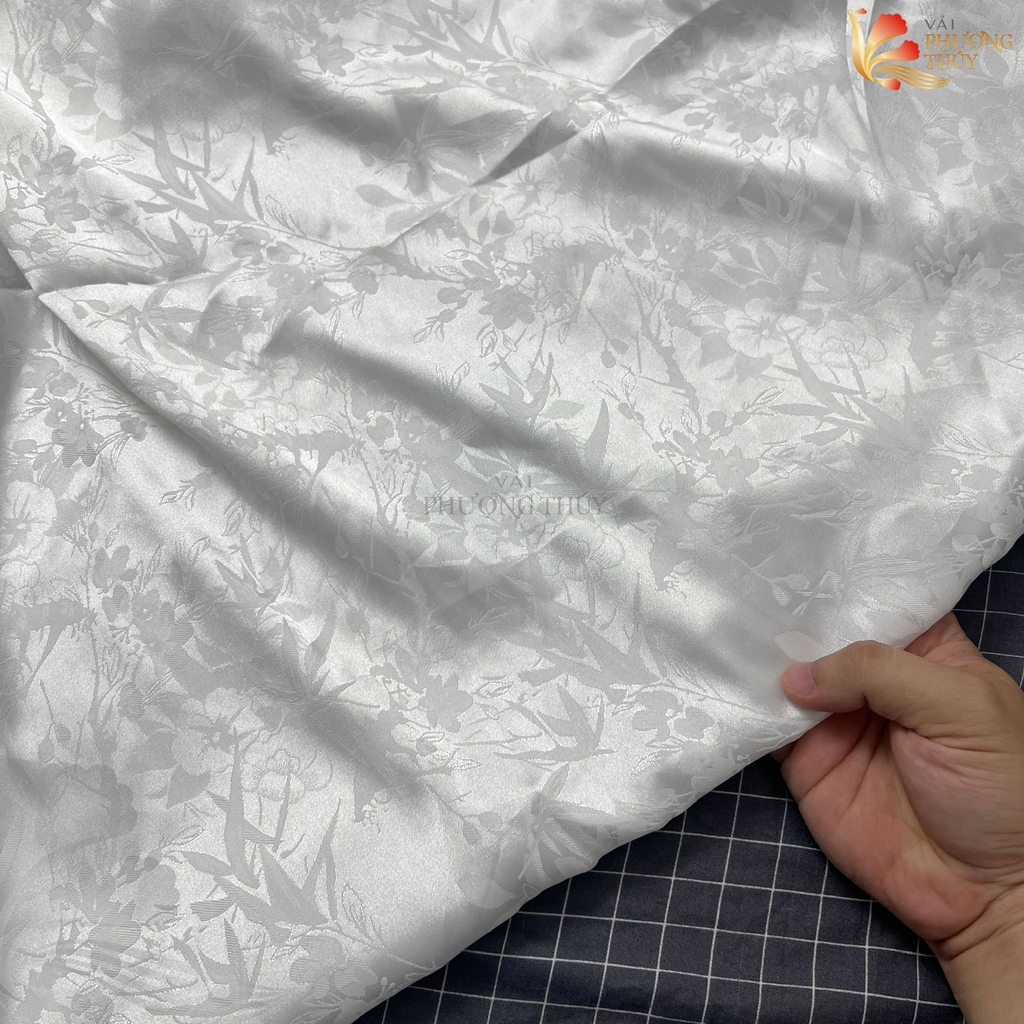 [MÀU 2] Vải lụa gấm Phượng Thúy khổ 1m50 - may áo dài đồ bộ bà ba