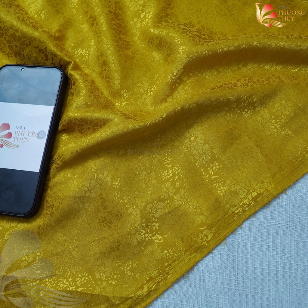 [MÀU 2] Vải lụa gấm Phượng Thúy khổ 1m50 - may áo dài đồ bộ bà ba