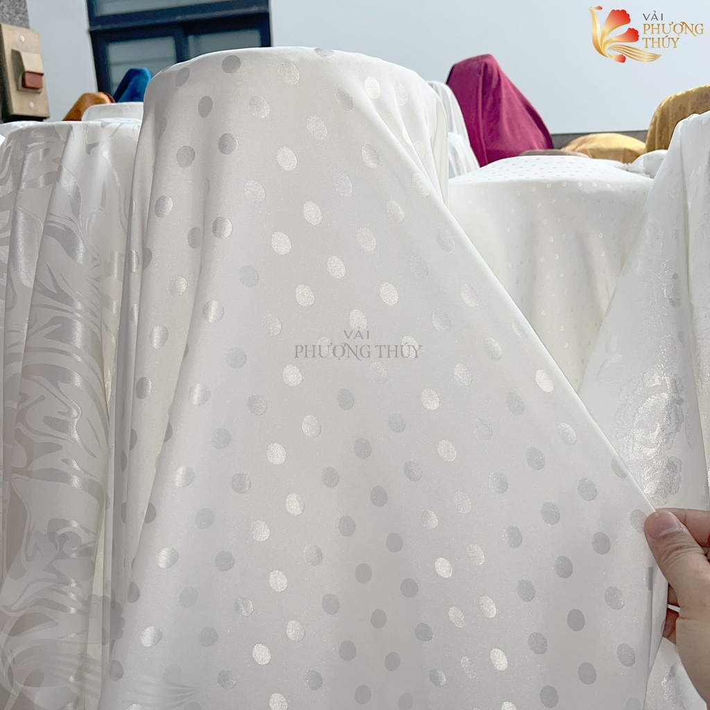 [MÀU 2] Vải lụa gấm Phượng Thúy khổ 1m50 - may áo dài đồ bộ bà ba