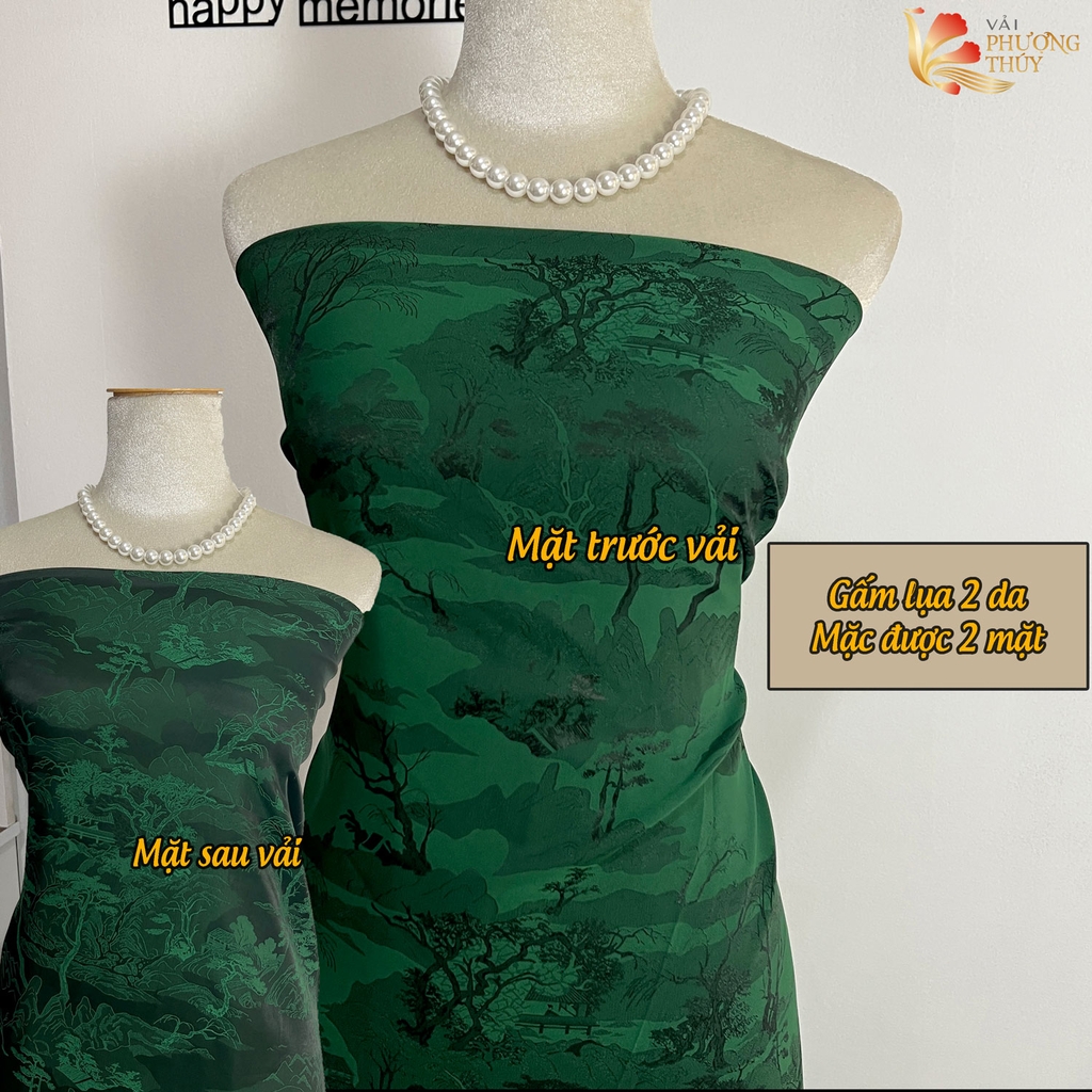 [MÀU 2] Vải lụa gấm Phượng Thúy khổ 1m50 - may áo dài đồ bộ bà ba