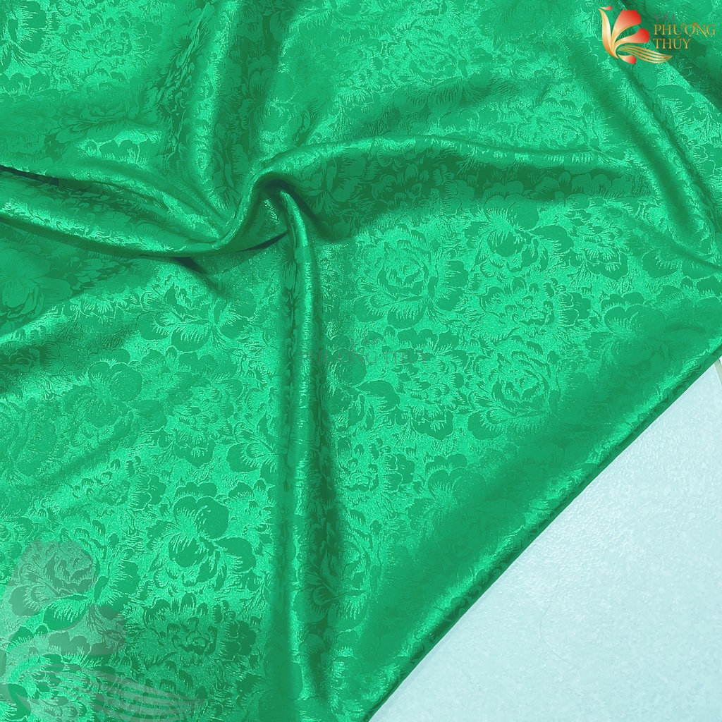 [MÀU 2] Vải lụa gấm Phượng Thúy khổ 1m50 - may áo dài đồ bộ bà ba