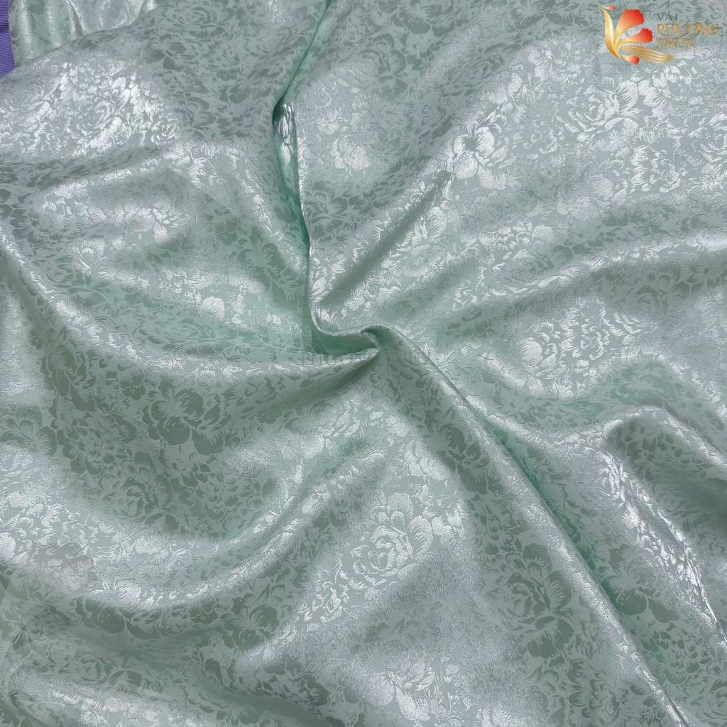 [MÀU 2] Vải lụa gấm Phượng Thúy khổ 1m50 - may áo dài đồ bộ bà ba
