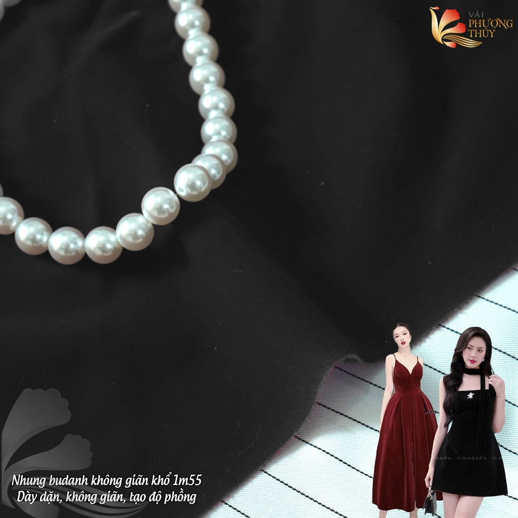 Vải Nhung cứng Budanh Phượng Thúy không giãn
