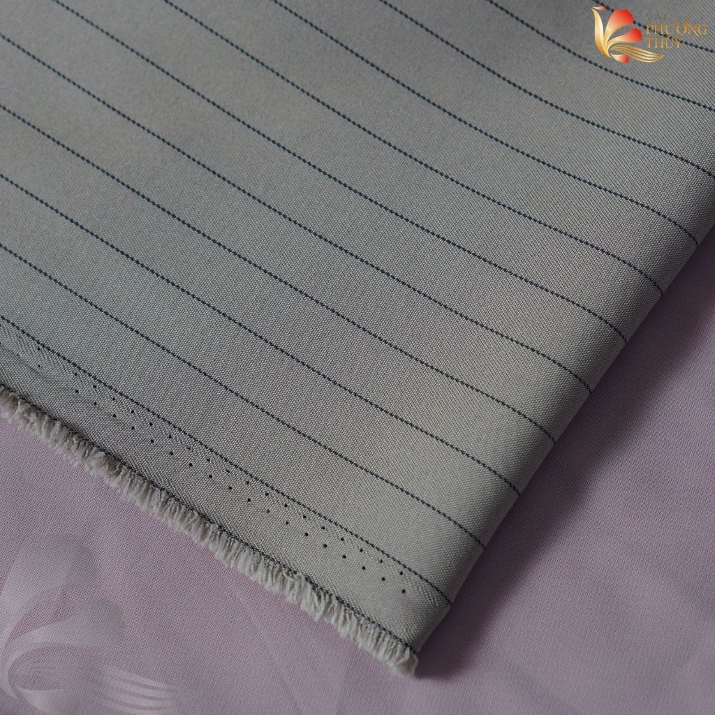 Vải kẻ sọc thêu Phượng Thúy khổ 1m50