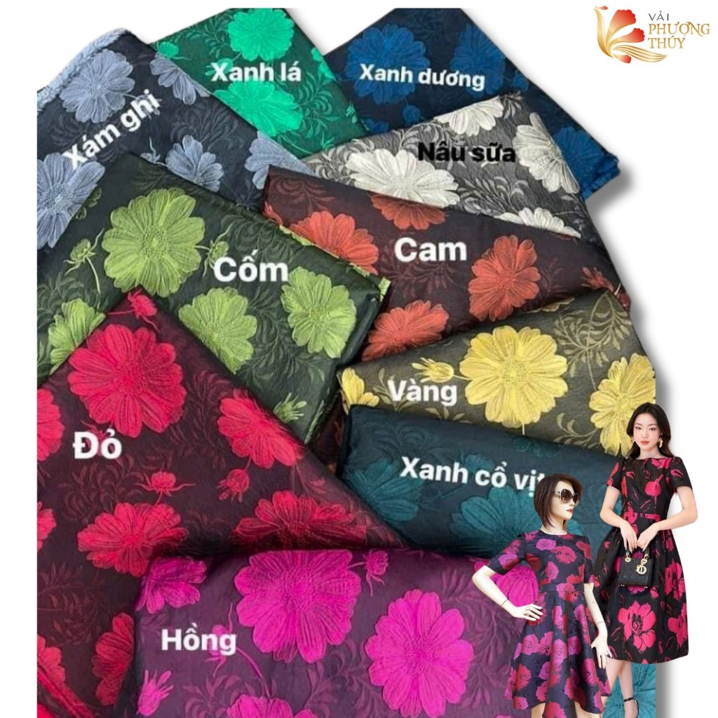 Vải tafta hoa Phượng Thúy