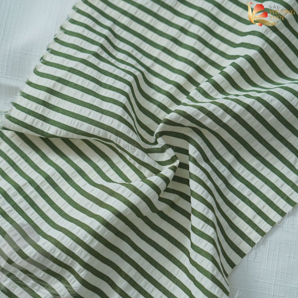 Vải xốp kẻ sọc Phượng Thúy khổ 1m50
