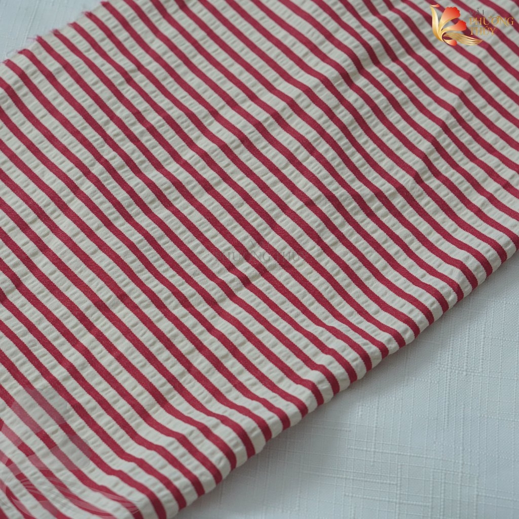 Vải xốp kẻ sọc Phượng Thúy khổ 1m50